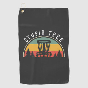 Funny Disc Golf Lover Stupid Tree Towel