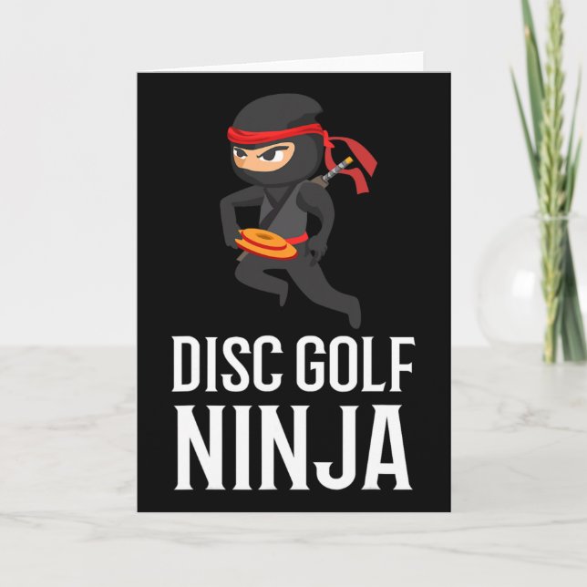 Funny Disc Golf Ninja Gift Golfer Disc Player Men  Card (Front)