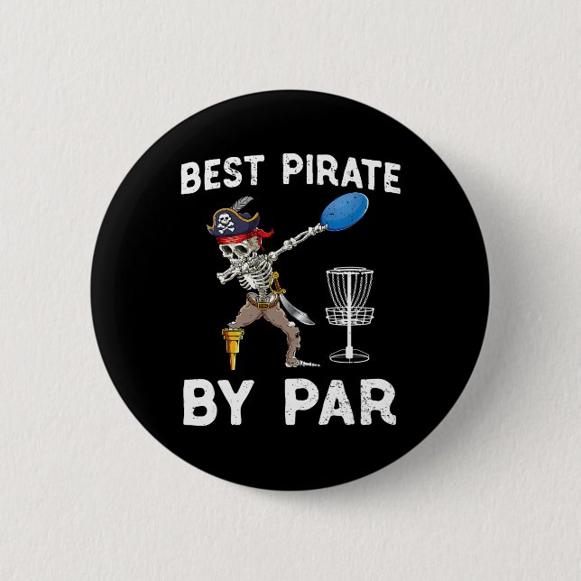 Funny Disc Golf Pirate Skeleton Halloween Frisbees 6 Cm Round Badge (Front)