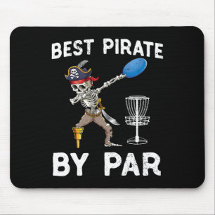 Funny Disc Golf Pirate Skeleton Halloween Frisbees Mouse Pad