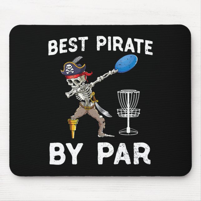 Funny Disc Golf Pirate Skeleton Halloween Frisbees Mouse Pad (Front)