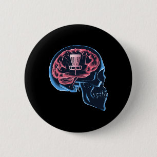 Funny Disc Golf Player Brain Disc Golf Sport  6 Cm Round Badge
