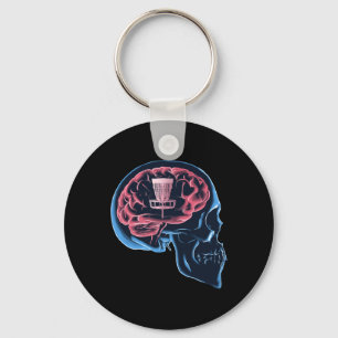 Funny Disc Golf Player Brain Disc Golf Sport  Key Ring