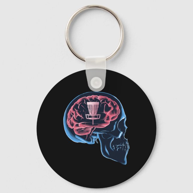 Funny Disc Golf Player Brain Disc Golf Sport  Key Ring (Front)