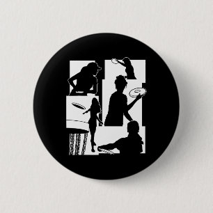 Funny Disc Golf Player Cool Flying Disc Sports Ent 6 Cm Round Badge