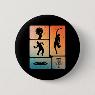 Funny Disc Golf Player Cool Flying Disc Sports Ent 6 Cm Round Badge