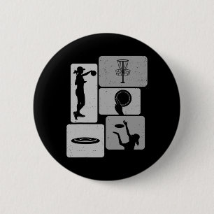 Funny Disc Golf Player Cool Flying Disc Sports Ent 6 Cm Round Badge