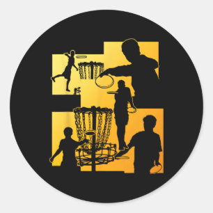 Funny Disc Golf Player Cool Flying Disc Sports Ent Classic Round Sticker