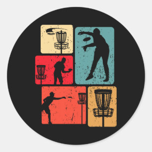 Funny Disc Golf Player Cool Flying Disc Sports Ent Classic Round Sticker
