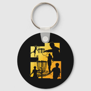 Funny Disc Golf Player Cool Flying Disc Sports Ent Key Ring