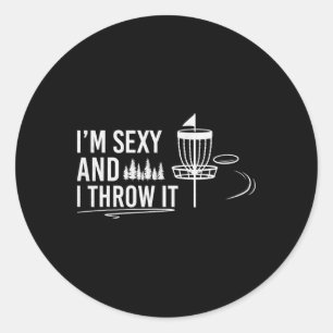 Funny Disc Golf Player Humour For Men I'm Y And I  Classic Round Sticker