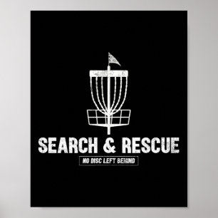Funny Disc Golf Player Humour Search And Rescue No Poster