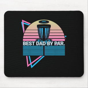 Funny Disc Golf Player Retro Best Dad By Par.  Mouse Pad