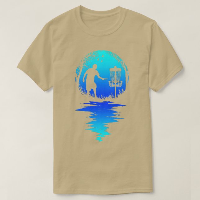 Funny Disc Golf Player Retro Sunset Silhouette Gra T-Shirt (Design Front)