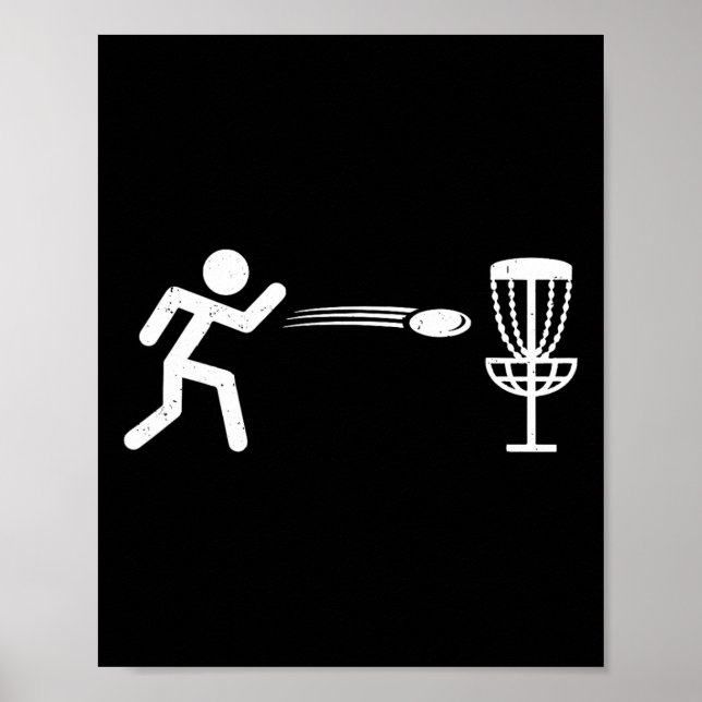 Funny Disc Golf Player Stick Figure Disc Golf  Poster (Front)