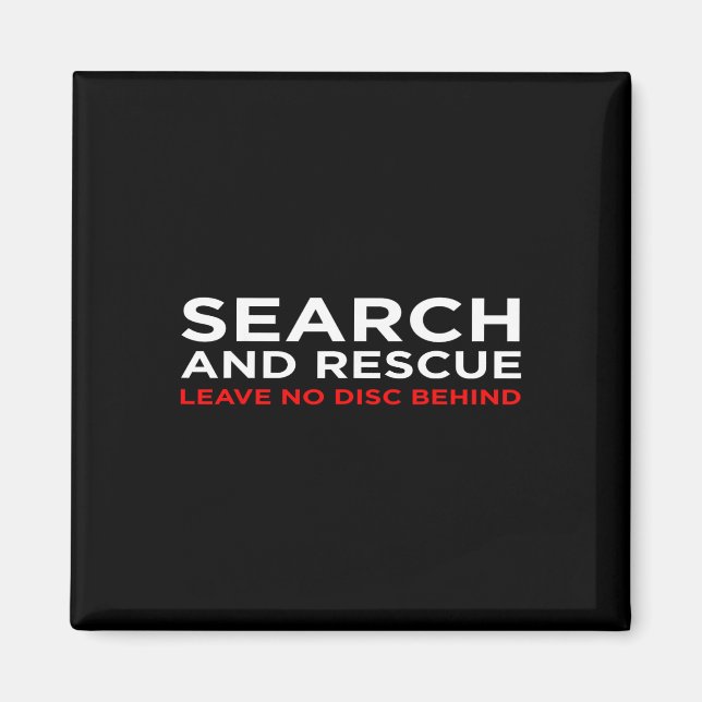 Funny Disc Golf Retro Frisbee Search And Rescue  Magnet (Front)