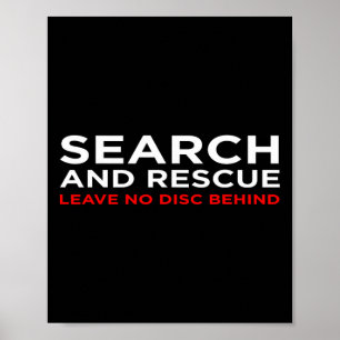 Funny Disc Golf Retro Frisbee Search And Rescue  Poster