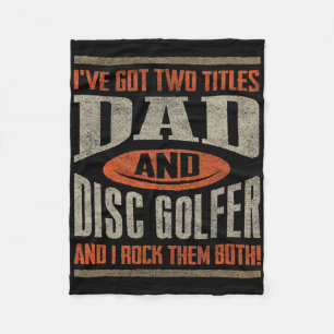 Funny Disc Golf Shirt Dad Fathers Day Disc Golfing Fleece Blanket