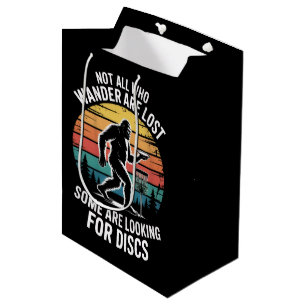 Funny Disc Golf Vintage Bigfoot Golfer Dad Frisbee Medium Gift Bag