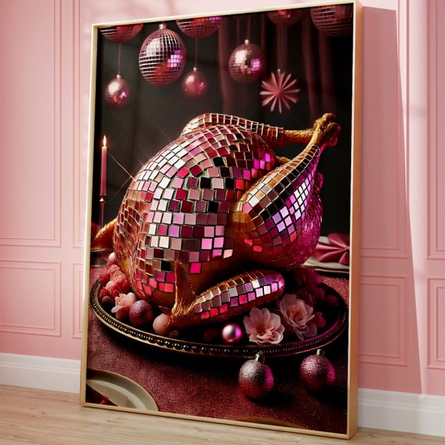 Funny Disco Turkey Wall Art Poster (Creator Uploaded)