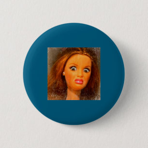 Funny Disgusting Doll Face Meme  6 Cm Round Badge