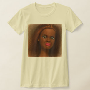 Funny Disgusting Doll face Meme Brunette Skin  T-Shirt