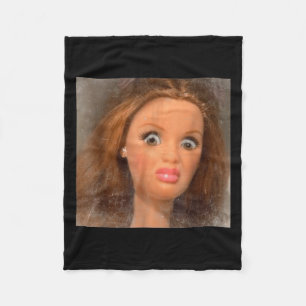Funny Disgusting Doll Face Meme  Fleece Blanket