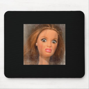 Funny Disgusting Doll Face Meme Mouse Pad