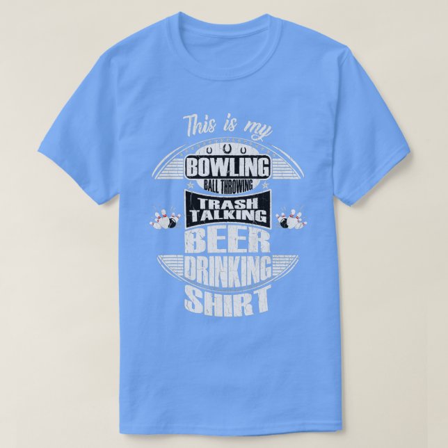 Funny Distressed Bowling Ball Throwing T T-Shirt (Design Front)