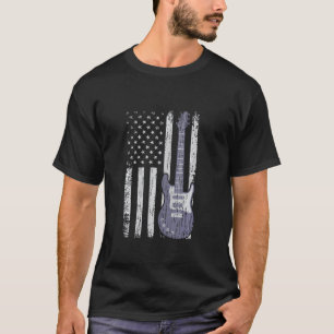 Funny Distressed Guitar American Flag T-Shirt
