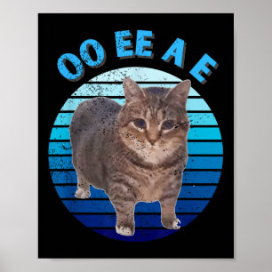 Funny Distressed Oiia Cat Spinning Cat Oi Oi Uiiaa Poster