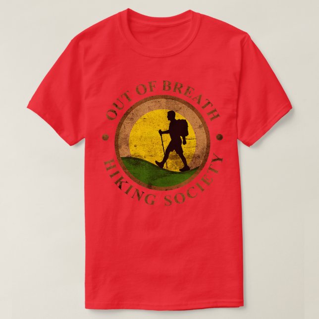 Funny Distressed Out Of Breath Hiking Society Desi T-Shirt (Design Front)