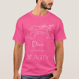 Funny Diver Diving With Dolphins T-Shirt