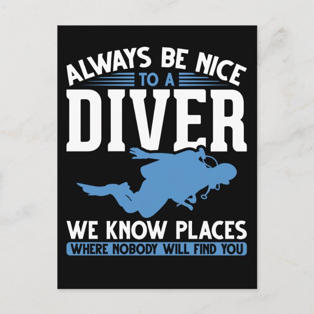 Funny Diver Scuba Diving Postcard (Front)