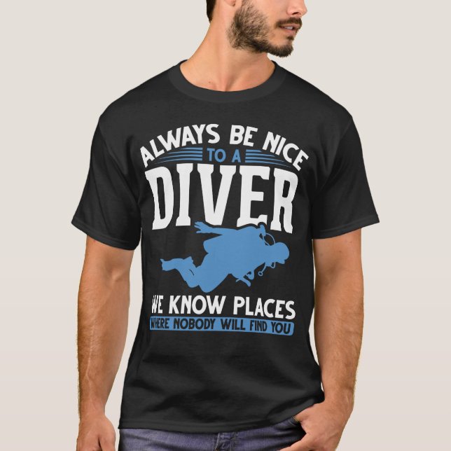 Funny Diver Scuba Diving T-Shirt (Front)