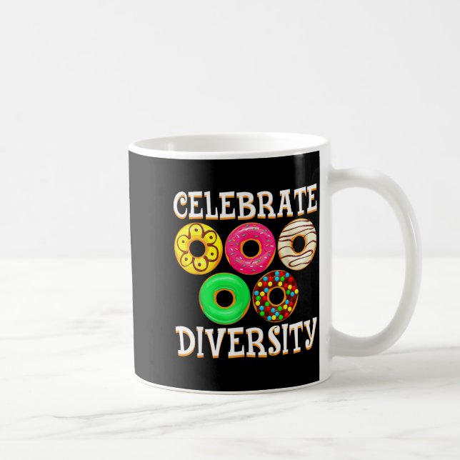 Funny diversity doughnut lover doughnut day melani coffee mug (Right)