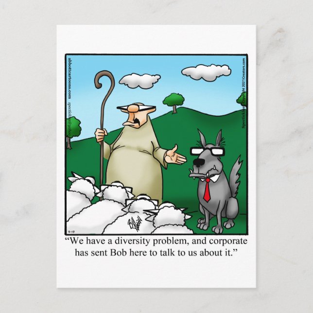 Funny Diversity Humour Postcard (Front)