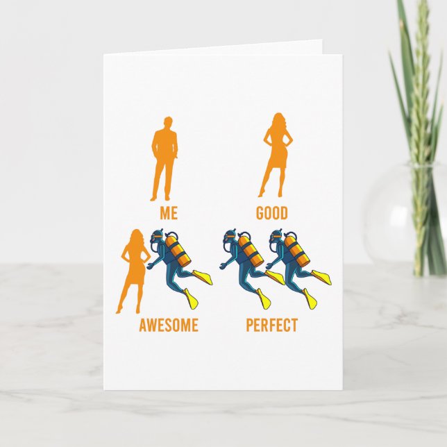 Funny Diving Scuba Diver Apparel Ocean Lover Dive Card (Front)