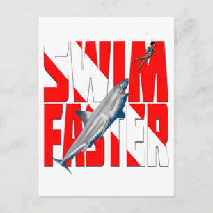 Funny Diving Swim Faster Postcard