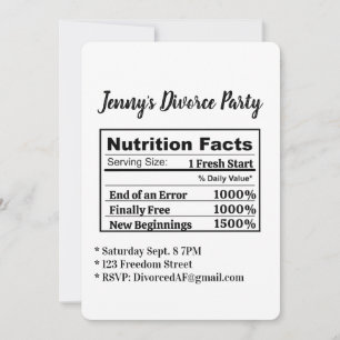 Funny Divorce Party Invite New Beginnings Freedom