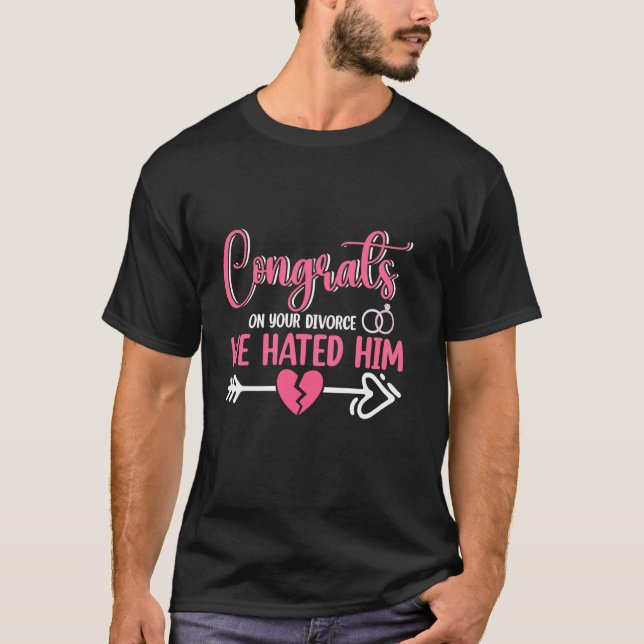 Funny Divorce Party Support Squad T-Shirt (Front)