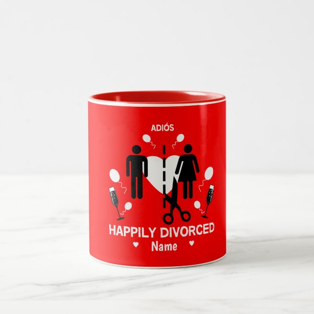 Funny Divorce Party Two-Tone Coffee Mug (Center)