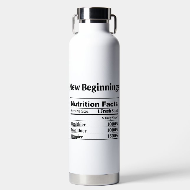 Funny Divorced AF New Beginnings Single Freedom Water Bottle (Front)