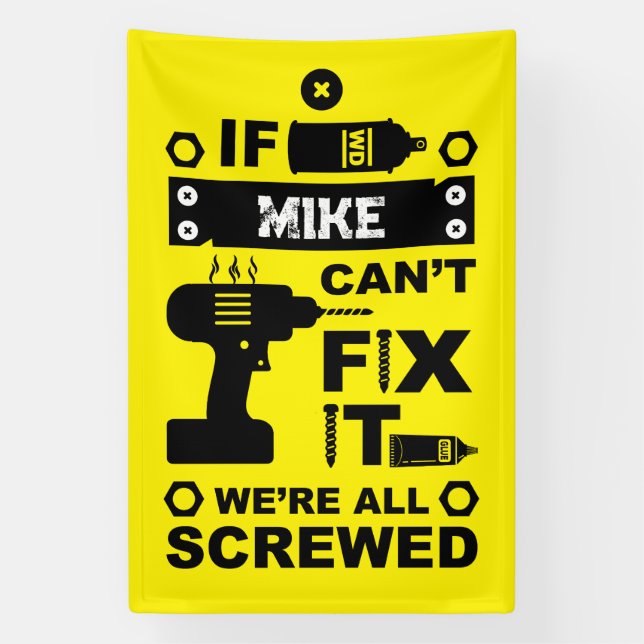 Funny DIY Fix It Repair Banner (Vertical)