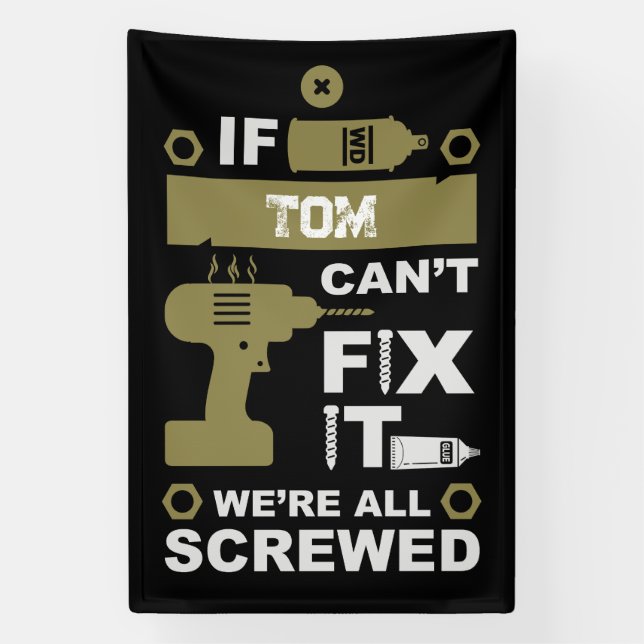 Funny DIY Fix It Repair Banner (Vertical)