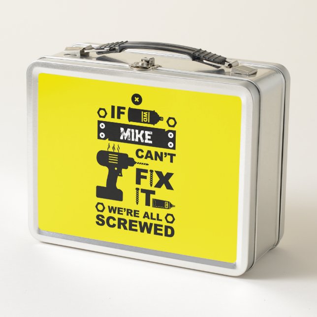 Funny DIY Fix It Repair Metal Lunch Box (Front)