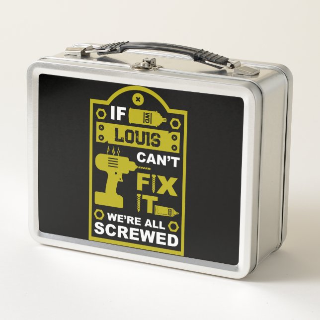 Funny DIY Fix It Repair Metal Lunch Box (Front)