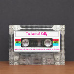 Funny DJ 80s Cassette Tape 40th Birthday custom Invitation<br><div class="desc">Funny DJ 80s Cassette Tape 40th Birthday.
Celebrate your top milestones,  over the hill 40th birthday party with this funny 80s clear cassette tape with a vintage  white label on both sides.
Customise with your own text.</div>