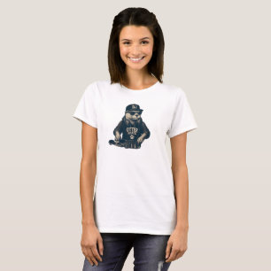 Funny DJ Animal Vintage EDM Turntable Illustration T-Shirt