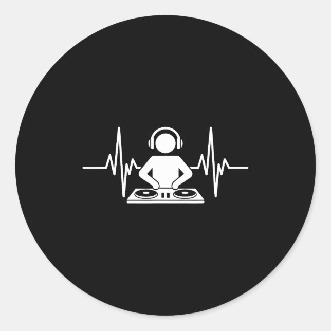 Funny Dj Art Men Women Music Producer Disc Jockey  Classic Round Sticker (Front)